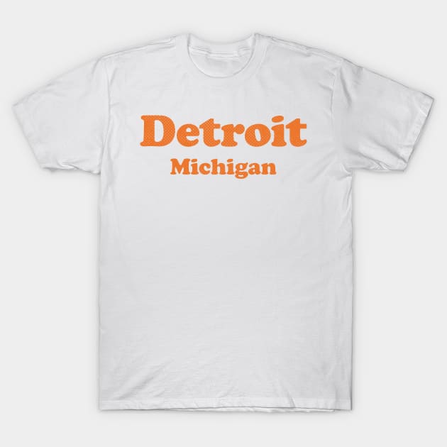 Detroit, Michigan - MI, Retro Typography T-Shirt by thepatriotshop